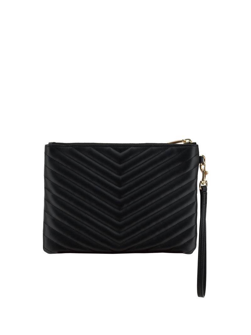 Saint Laurent Clutch — Black Calf Leather Bos Taurus