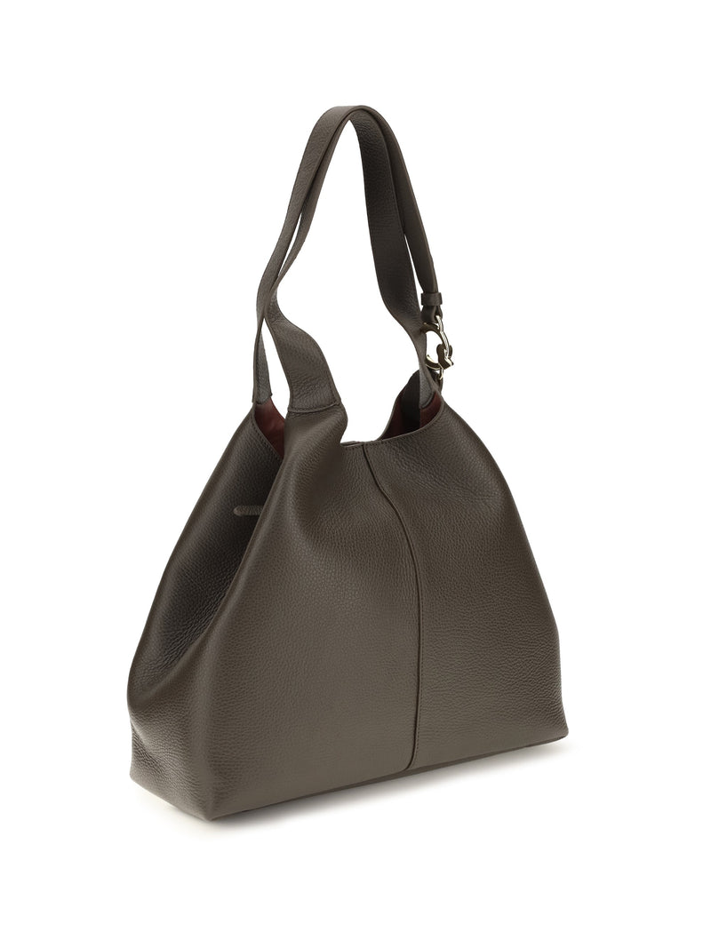 Coccinelle C-Easy Shoulder Bag — Taupe Calf Leather