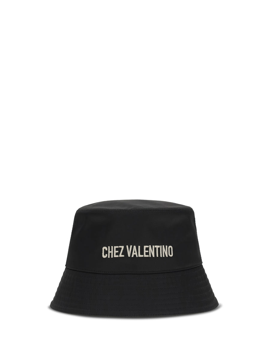 Valentino Garavani 8y2hga11und Bucket Hat — Black Cotton