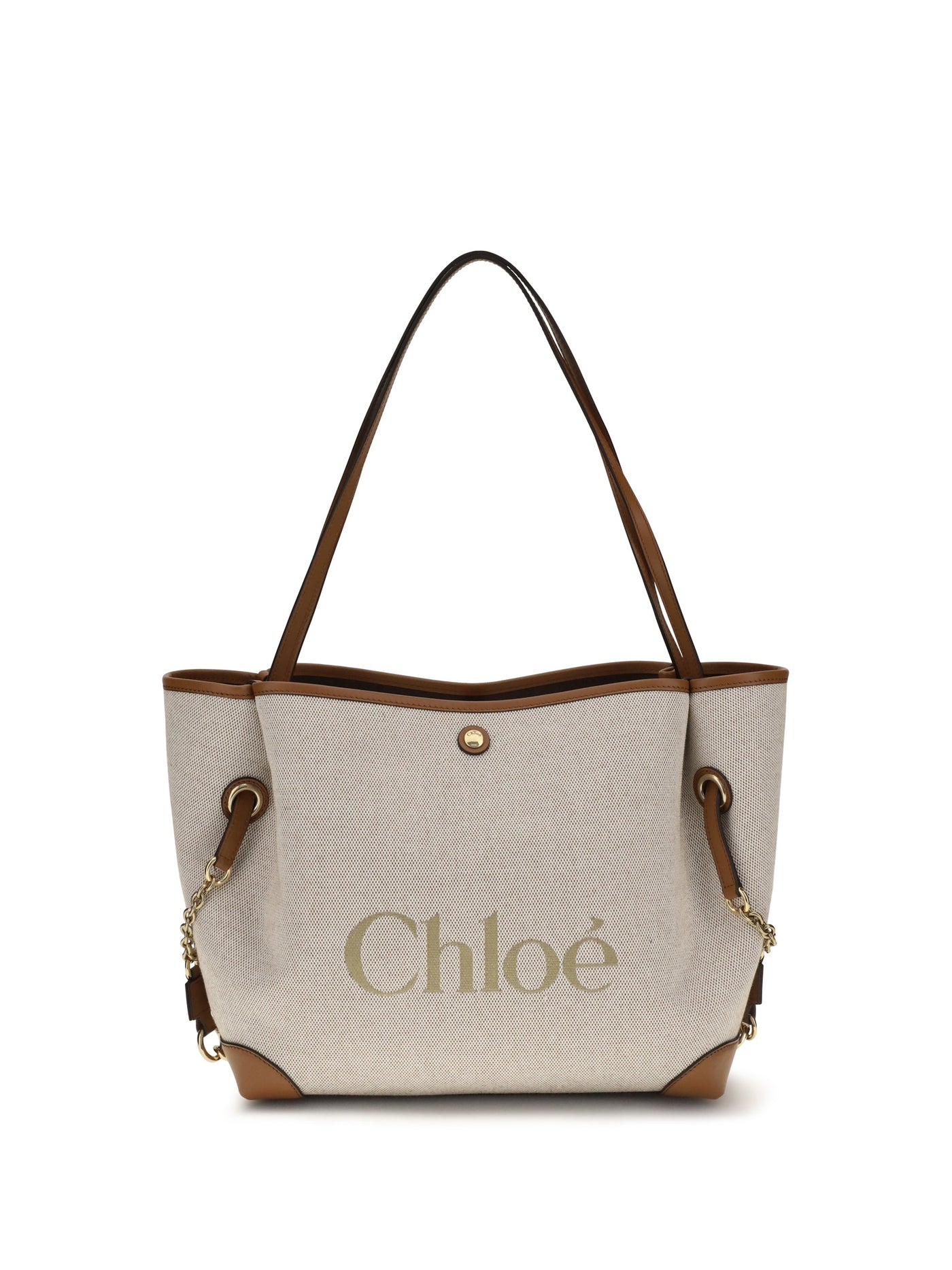 Chloé Clover Shoulder Bag — Brown Cotton