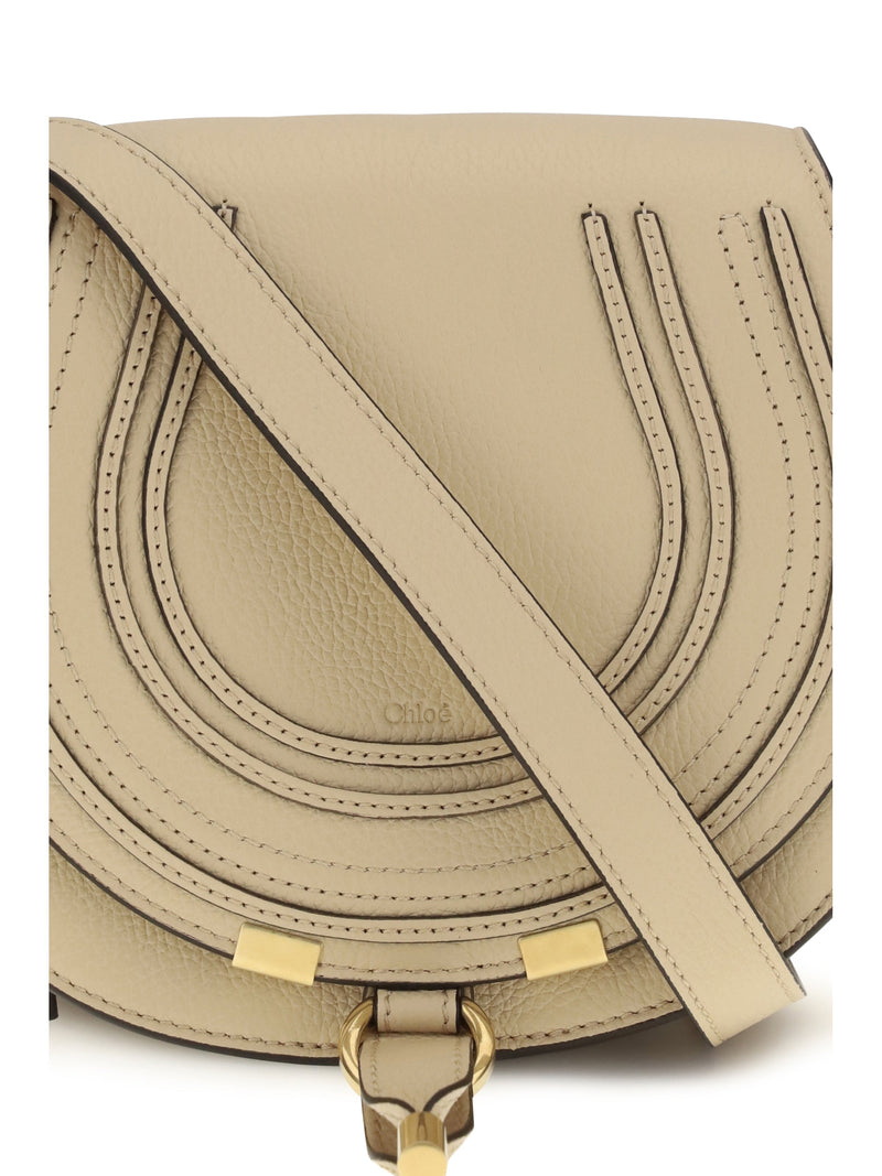 Chloé Marcie Shoulder Bag — Beige Calf Leather Bos Taurus