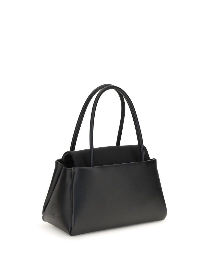 Prada Triangle Logo Top Handle Bag — Black Calf Leather Bos Taurus