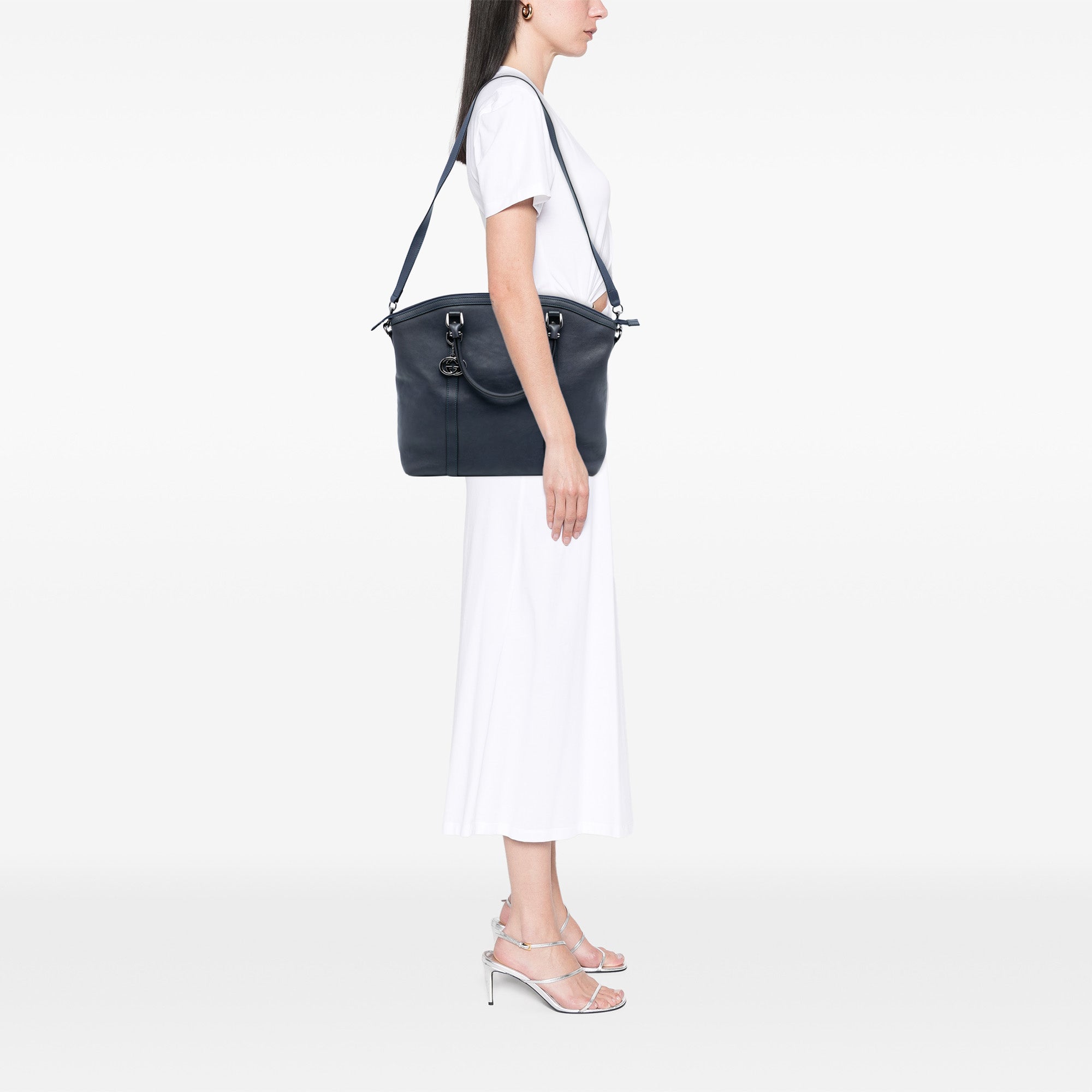 Large Calfskin GG Charm Dome Satchel - Image 7