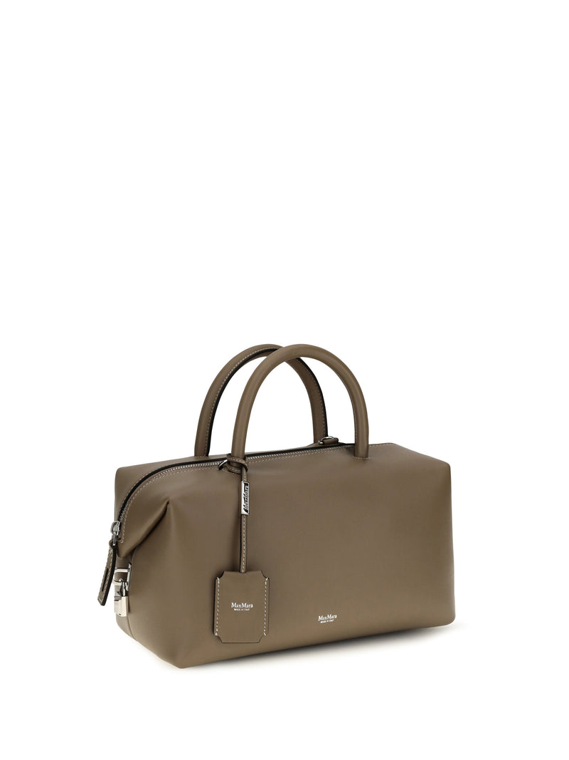 Max Mara Holdall Top Handle Bag — Beige Calf Leather Bos Taurus