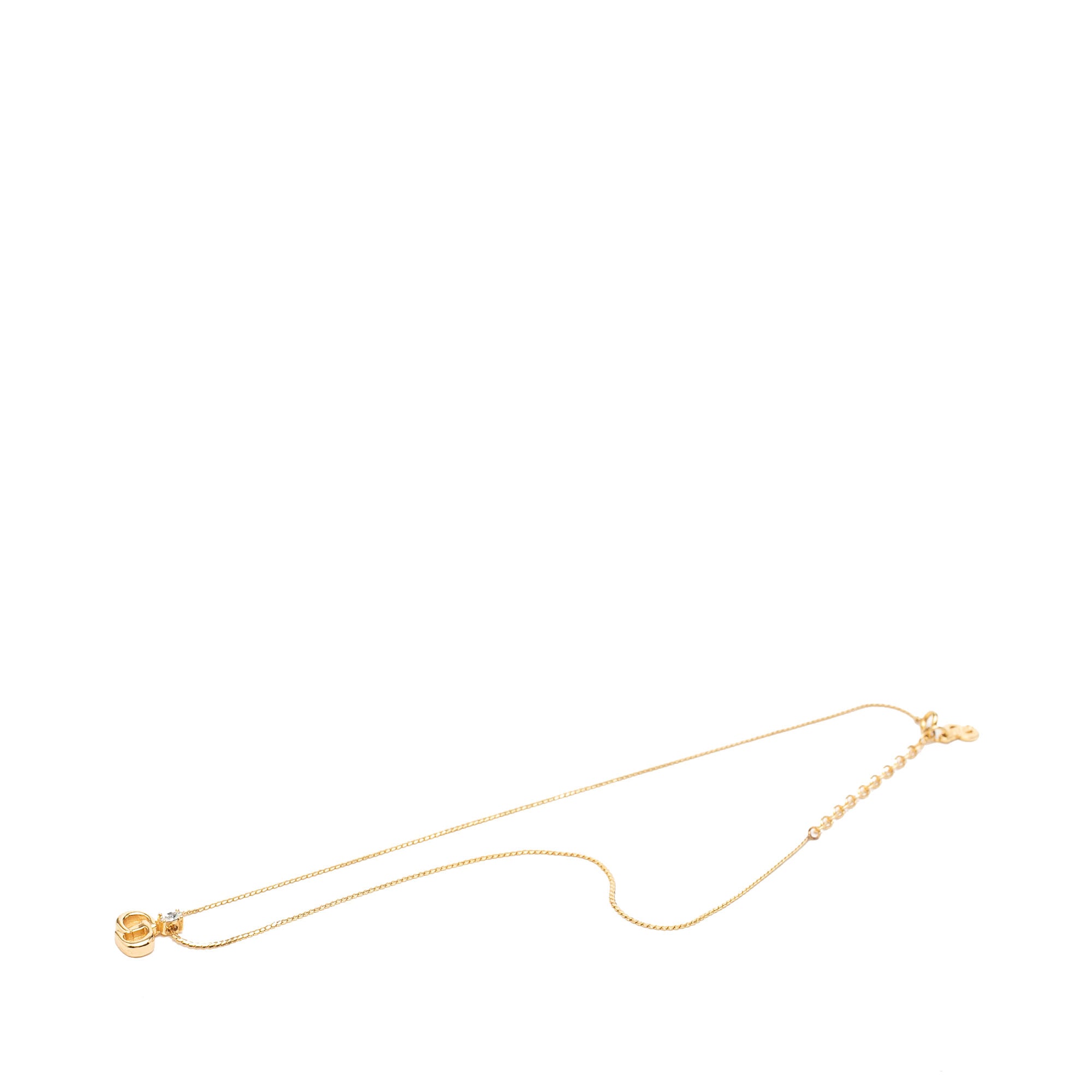Gold Plated Strass CD Logo Pendant Necklace - Image 4