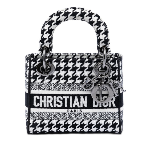 Mini Embroidered Canvas Houndstooth Lady D Lite - Image 1
