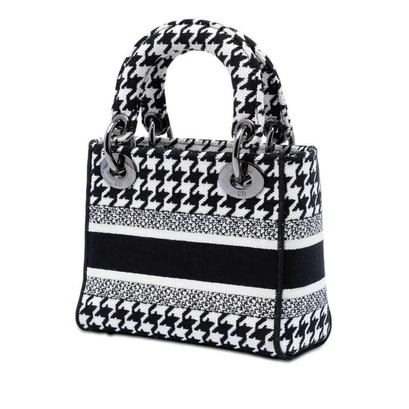Mini Embroidered Canvas Houndstooth Lady D Lite - Image 2