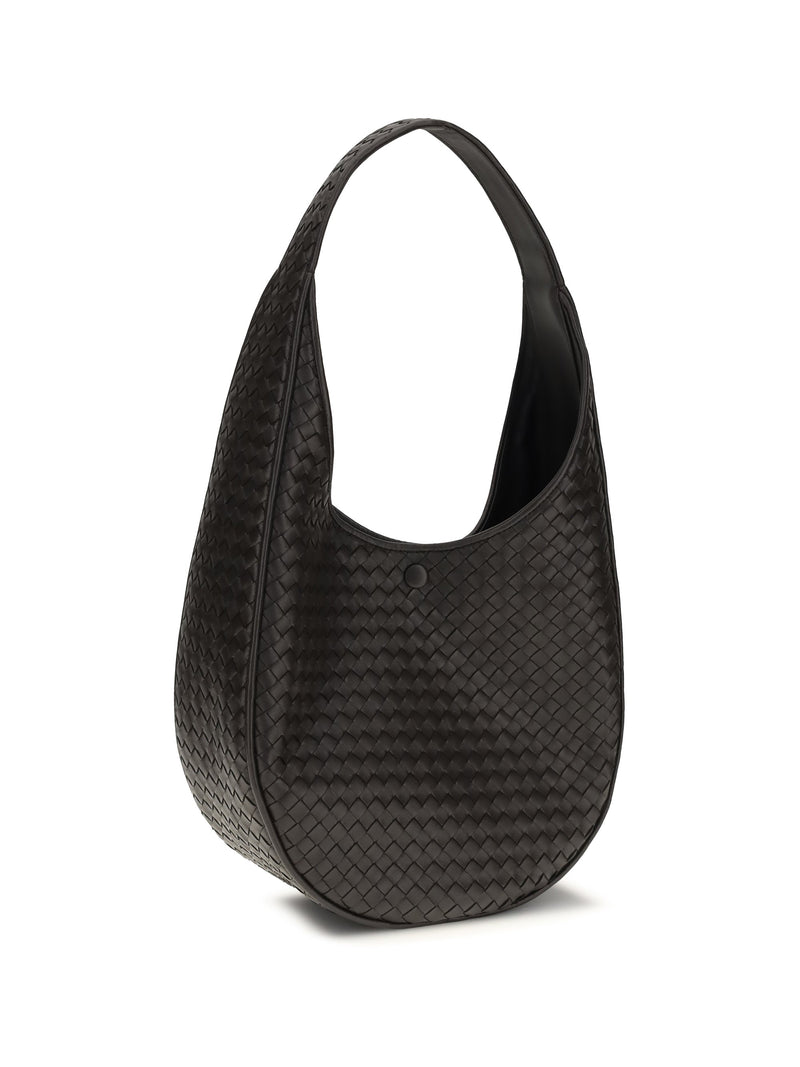 Bottega Veneta Ovetto Shoulder Bag — Black Lambskin