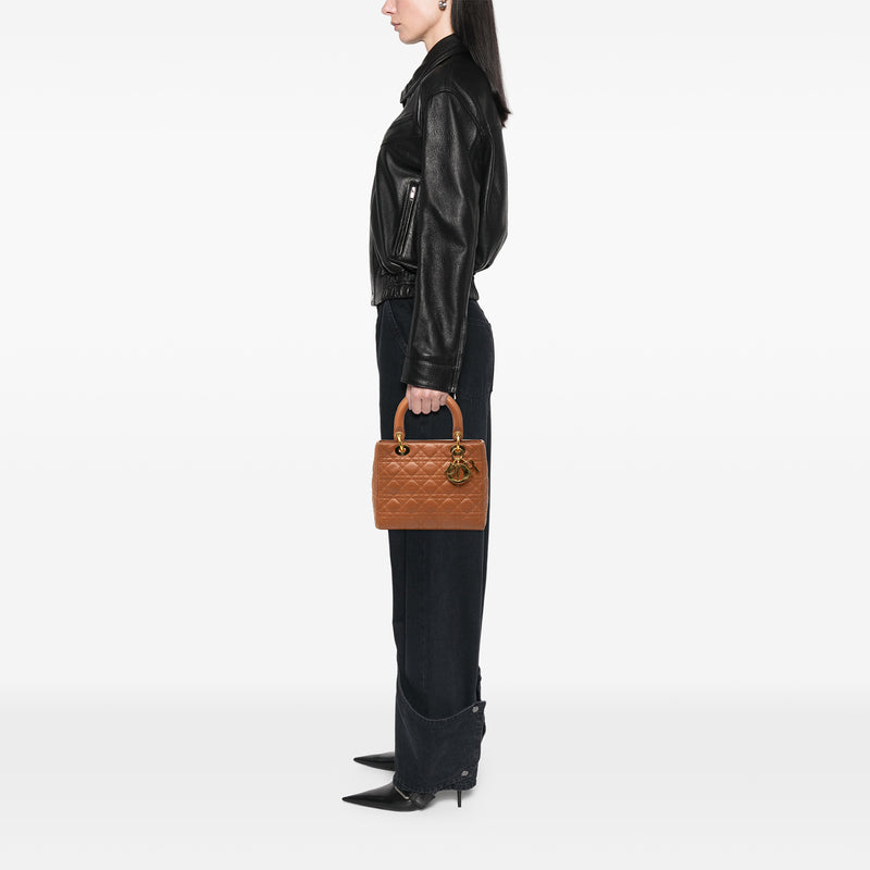 Medium Lambskin Cannage Lady Dior - Image 8