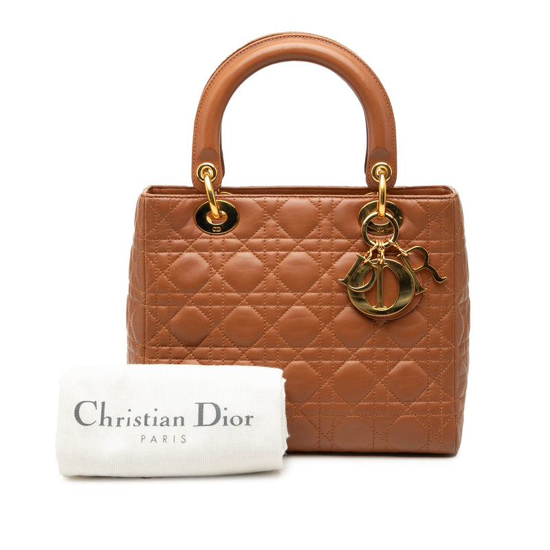 Medium Lambskin Cannage Lady Dior - Image 9