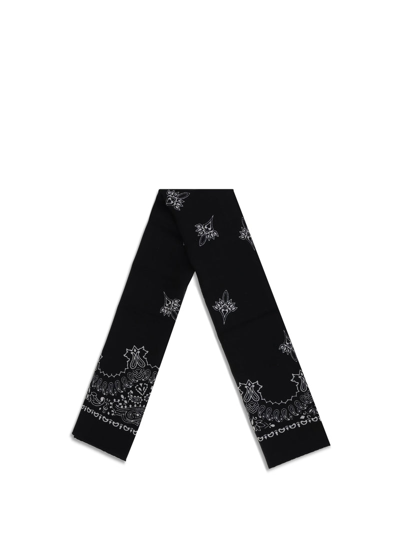 Destin Bandana Print Scarf — Black Cotton Scarfs