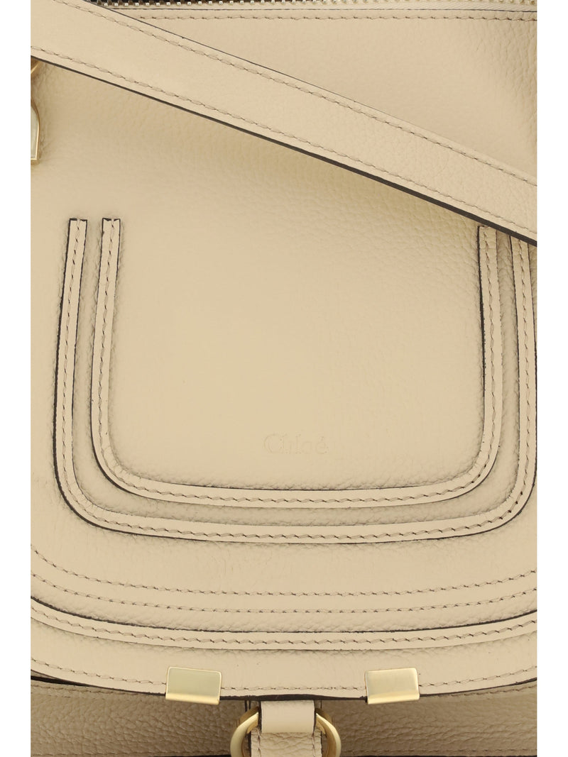 Chloé Marcie Top Handle Bag — Beige Calf Leather