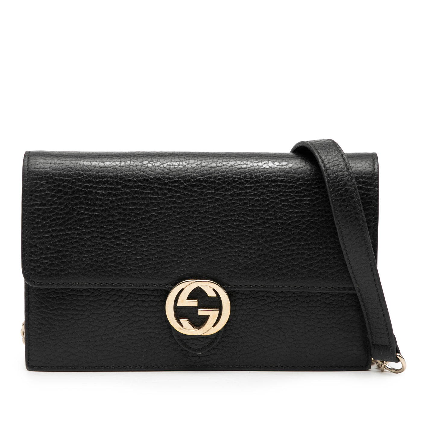Dollar Calfskin Interlocking G Wallet on Chain - Image 1