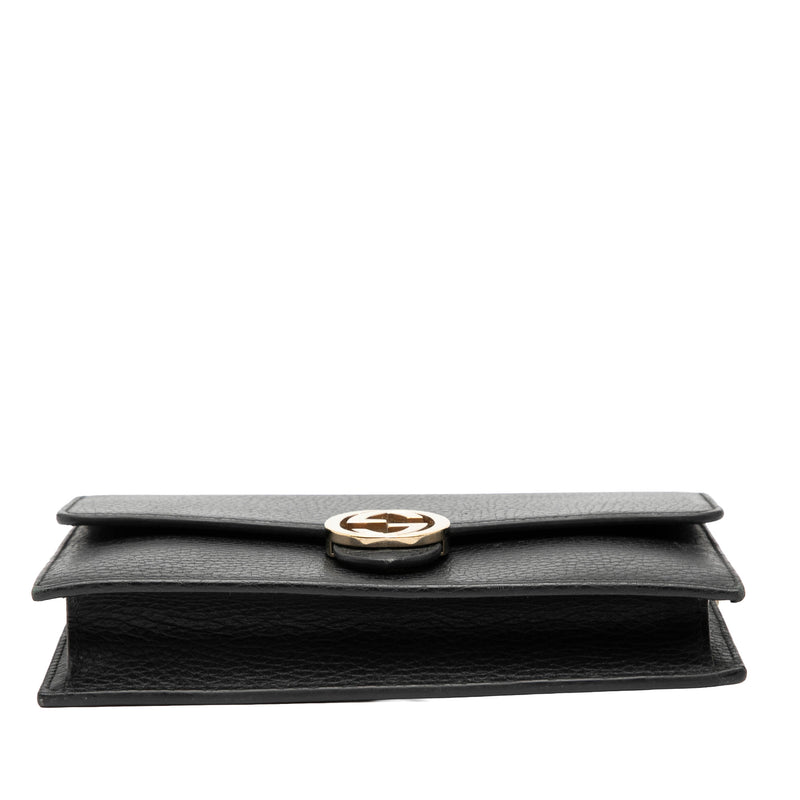 Dollar Calfskin Interlocking G Wallet on Chain - Image 3