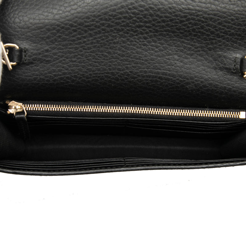 Dollar Calfskin Interlocking G Wallet on Chain - Image 4