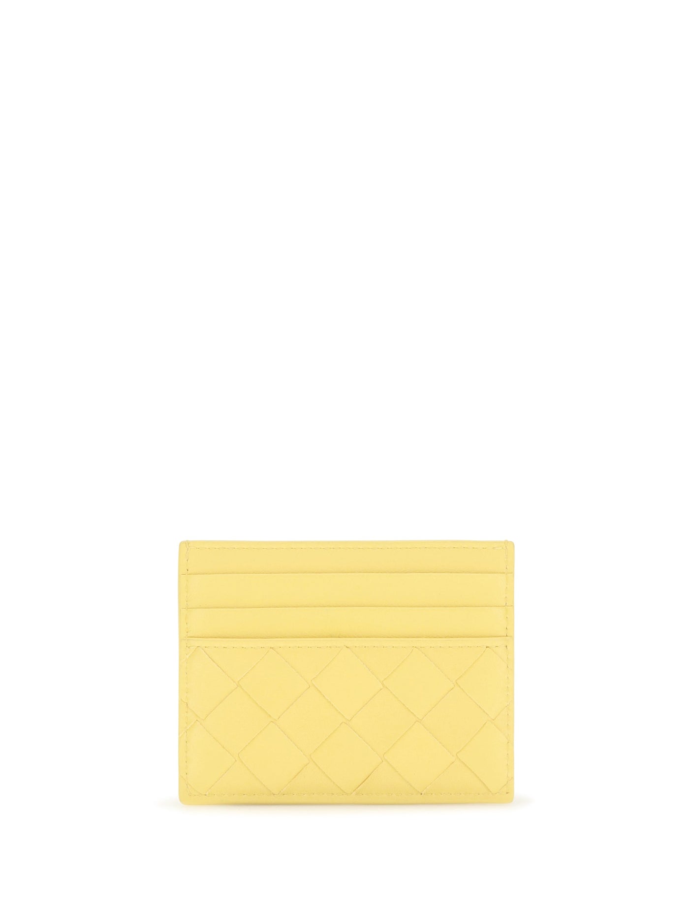 Bottega Veneta Intrecciato Leather Card Case — Yellow Calf Wallets & Purses
