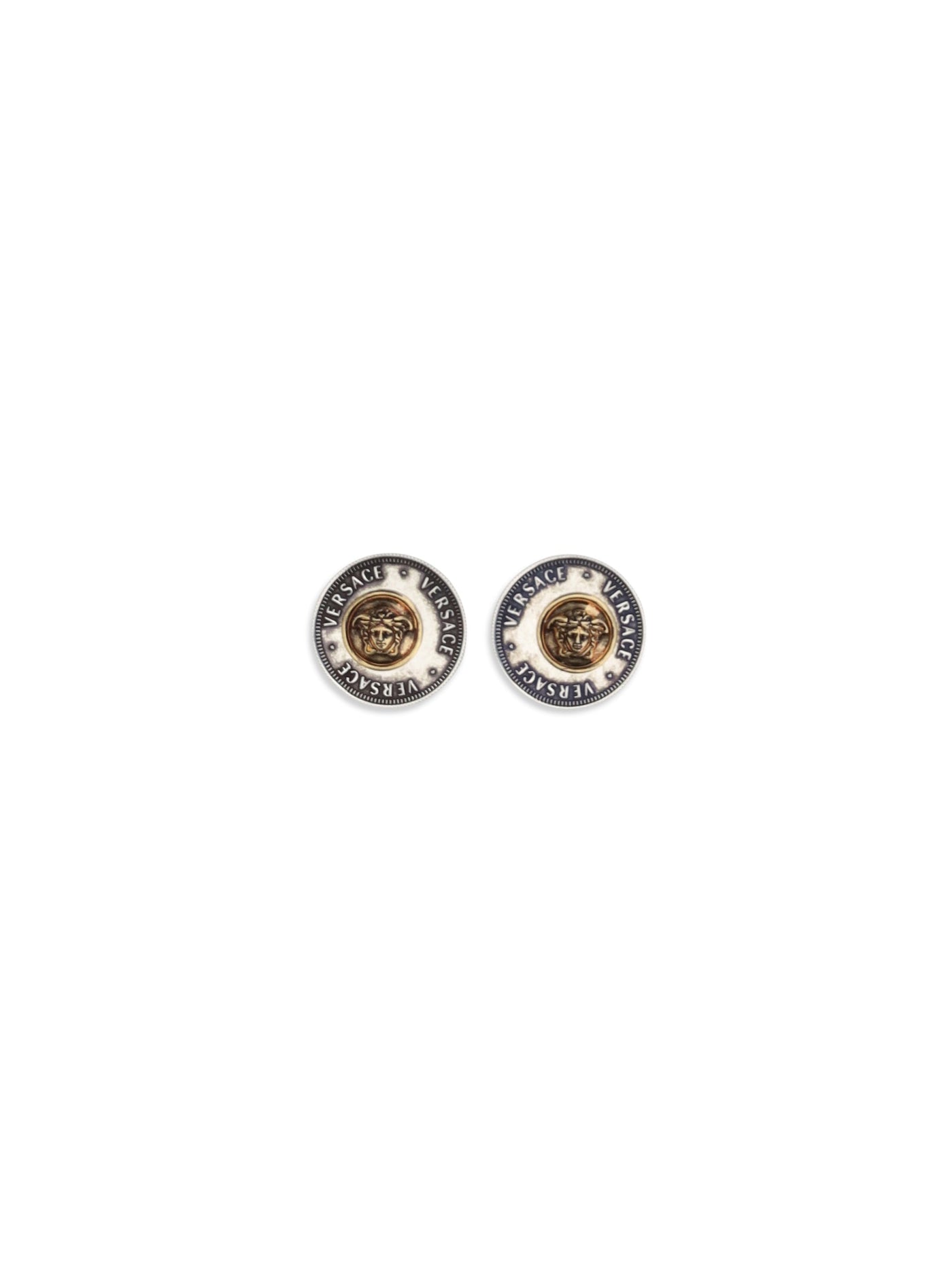 Versace Bi-Galvanic Medusa Earrings — Silver Brass