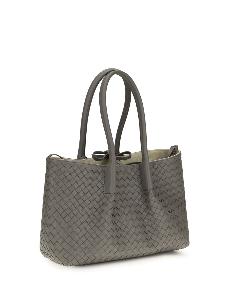 Bottega Veneta Pinacoteca Tote Bag — Gray Calf Leather