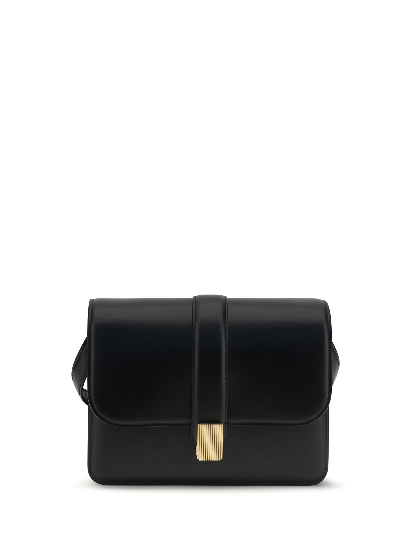 Khaite Blake Shoulder Bag — Black Calf Leather Bos Taurus