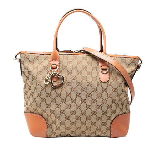 GG Canvas Heart Bit Satchel - Image 1