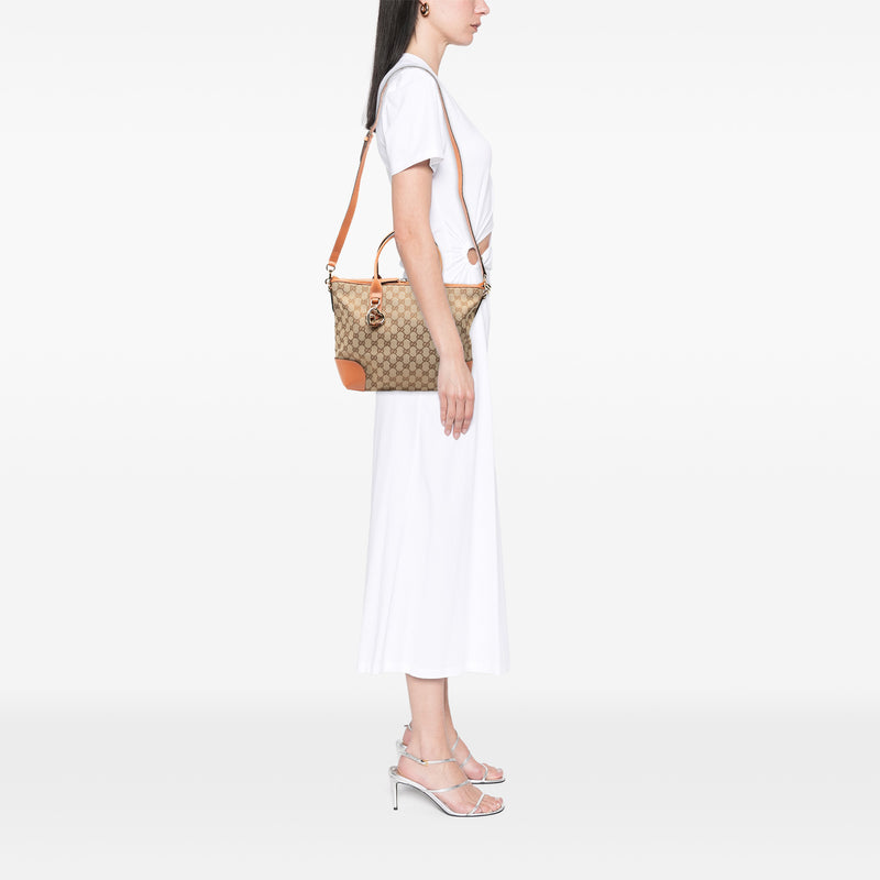 GG Canvas Heart Bit Satchel - Image 7