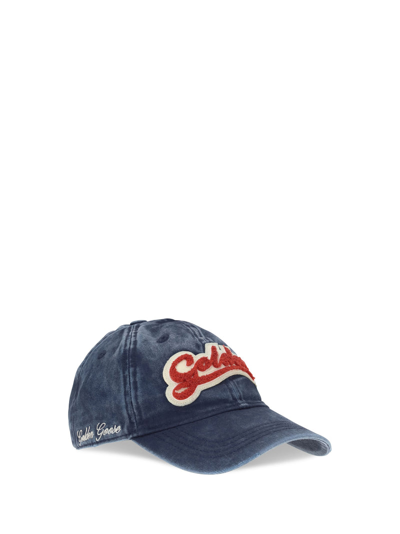 Golden Goose Gup02837p002625 Baseball Cap — Navy Cotton Caps