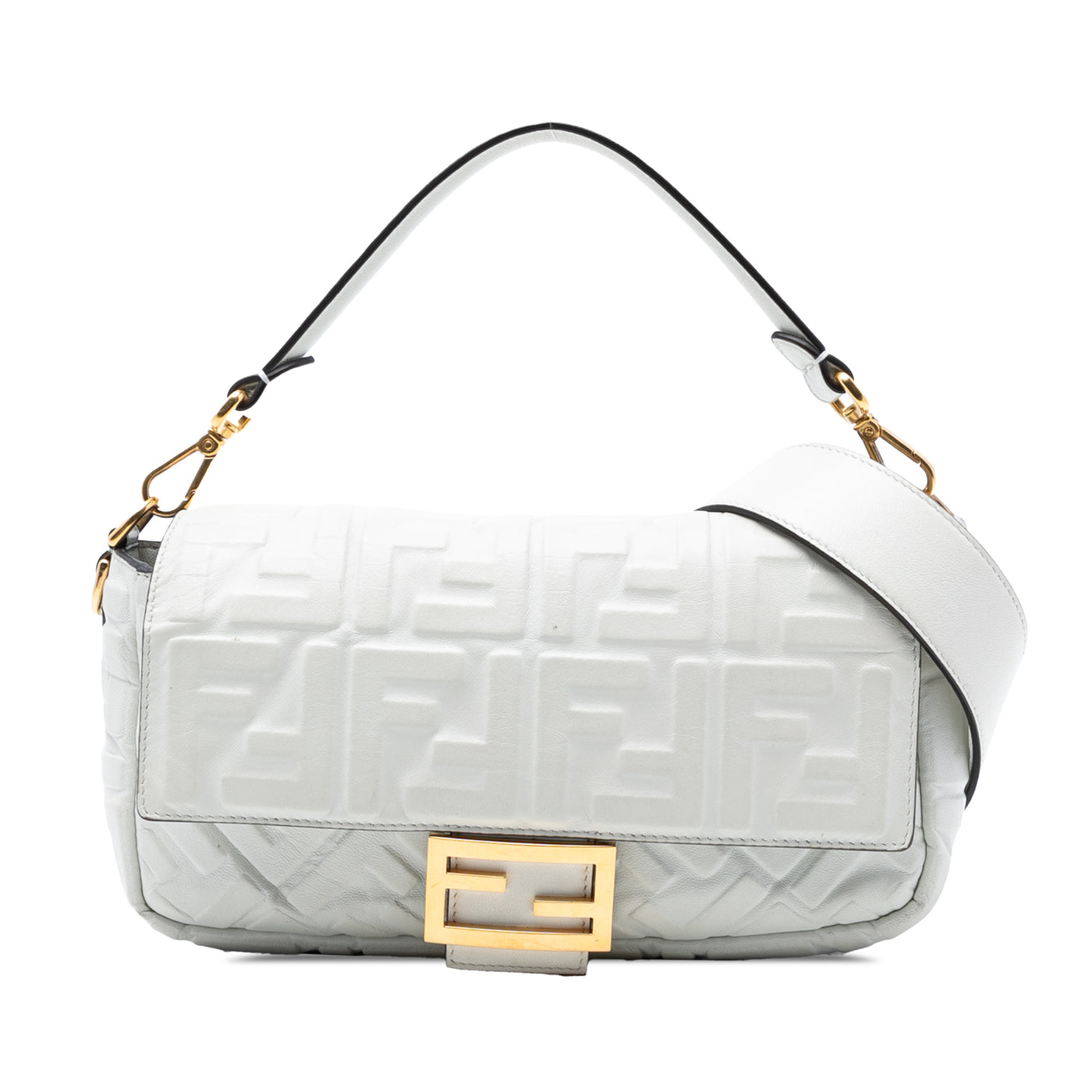 Zucca Embossed Leather Baguette Satchel - Image 1