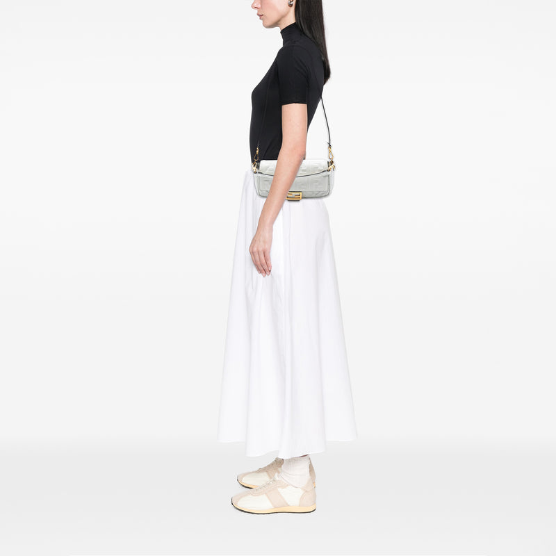 Zucca Embossed Leather Baguette Satchel - Image 7