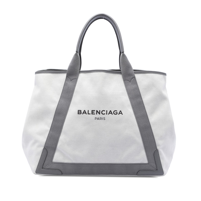 Canvas Navy Cabas Tote M