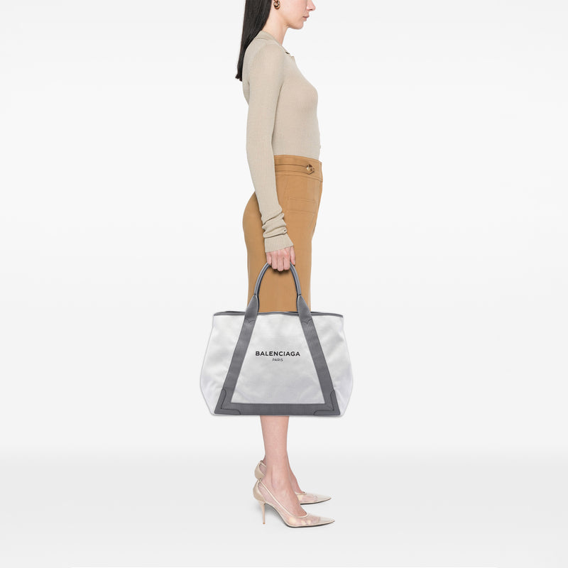 Canvas Navy Cabas Tote M - Image 6
