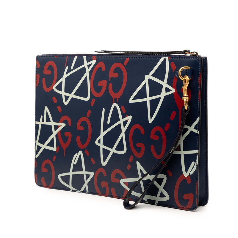 Calfskin Gucci Ghost Clutch - Image 2