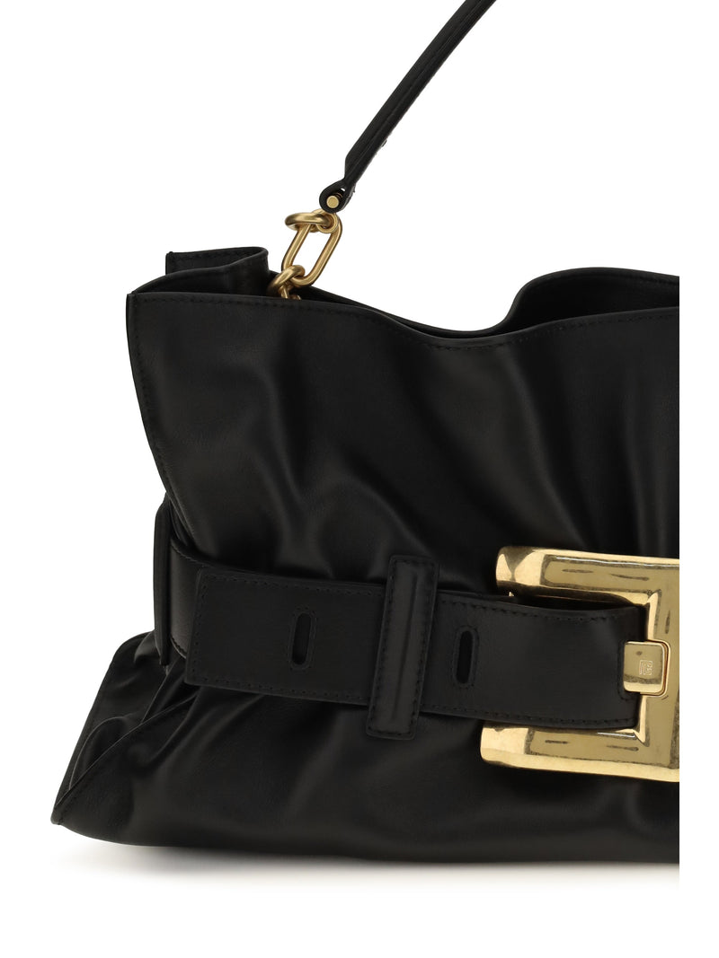 Balmain Anthem Shoulder Bag — Black Calf Leather