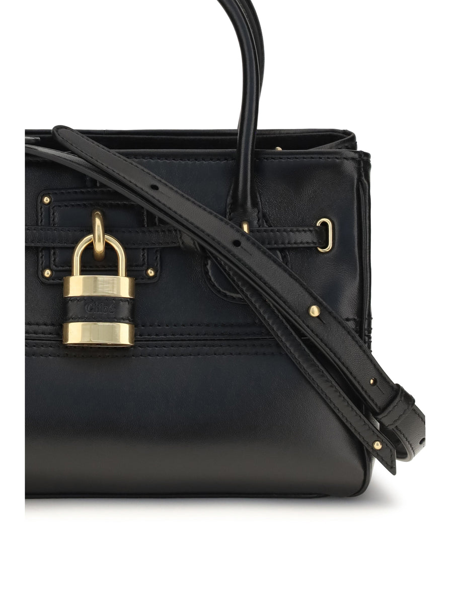 Chloé Paddington Shoulder Bag — Black Buffalo Leather