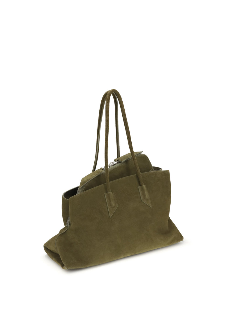 The Attico La Passeggiata Shoulder Bag — Khaki Calf Leather