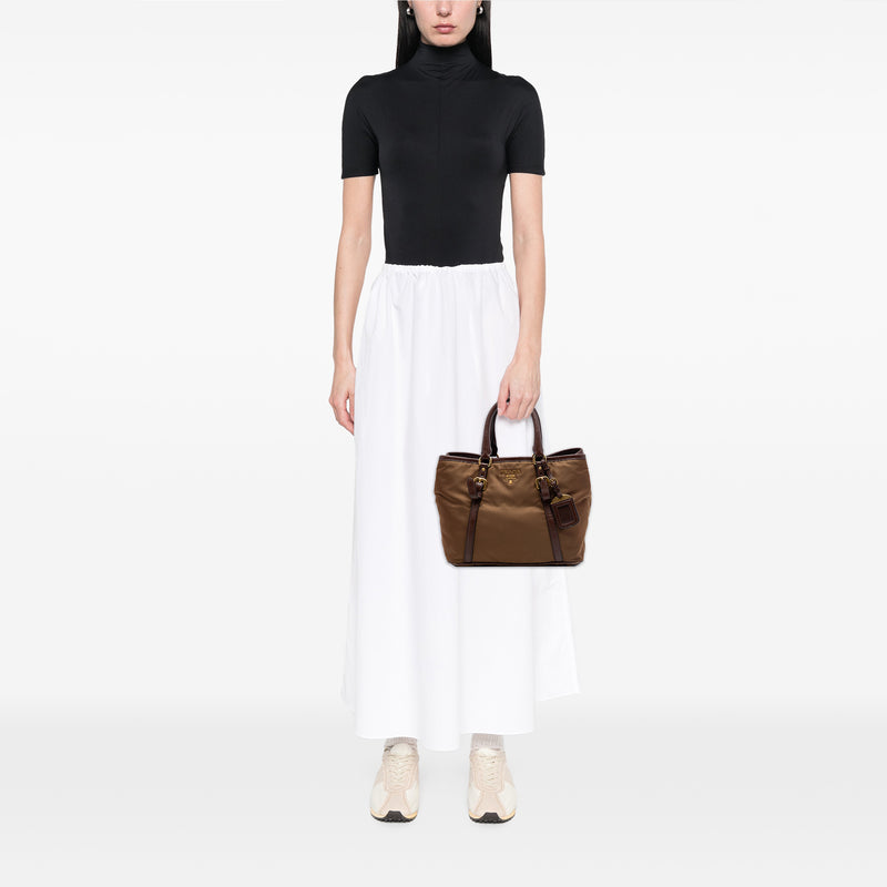 Vitello Daino Trimmed Tessuto Satchel - Image 6