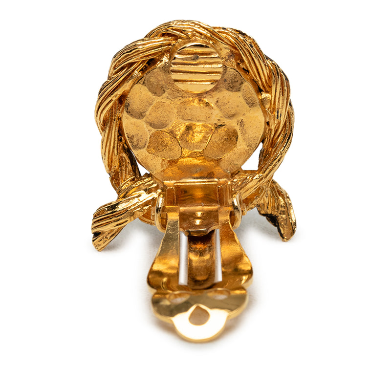 Gold Plated Faux Pearls Clip On Earrings - Image 3