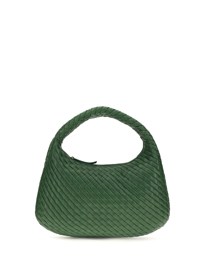 Bottega Veneta Intrecciato Woven Lamb Leather Shoulder Bag — Green