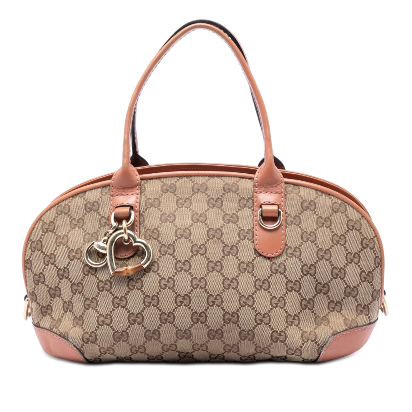 GG Canvas Heart Bit Satchel - Image 1
