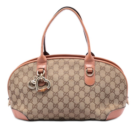 GG Canvas Heart Bit Satchel - Image 1