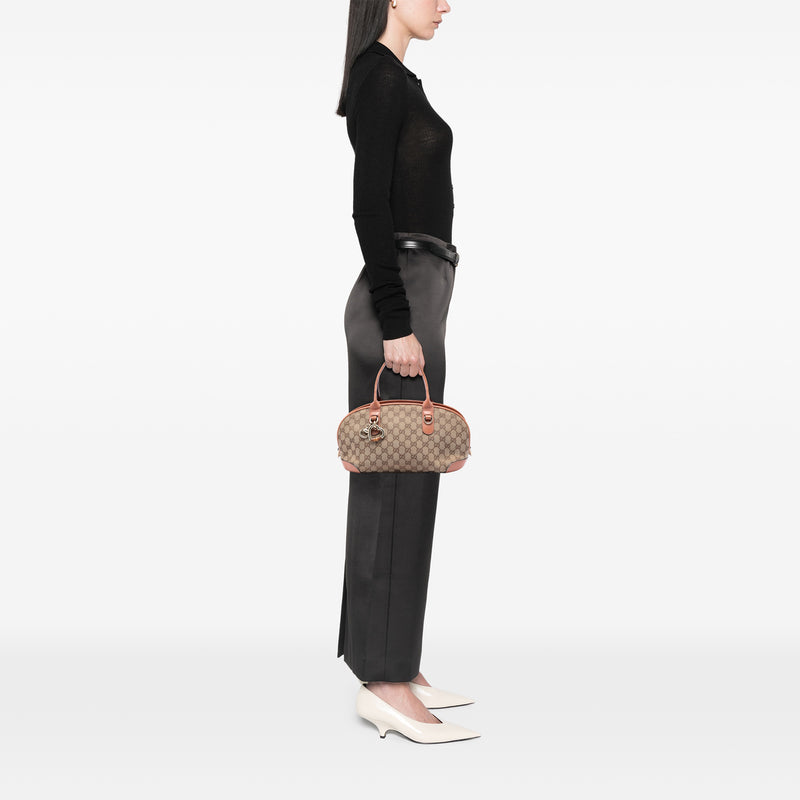 GG Canvas Heart Bit Satchel - Image 5