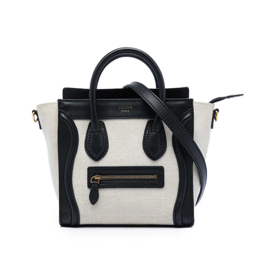 Nano Bicolor Canvas and Leather Luggage Tote - Image 1