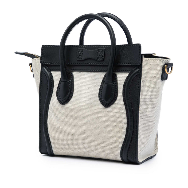 Nano Bicolor Canvas and Leather Luggage Tote - Image 2