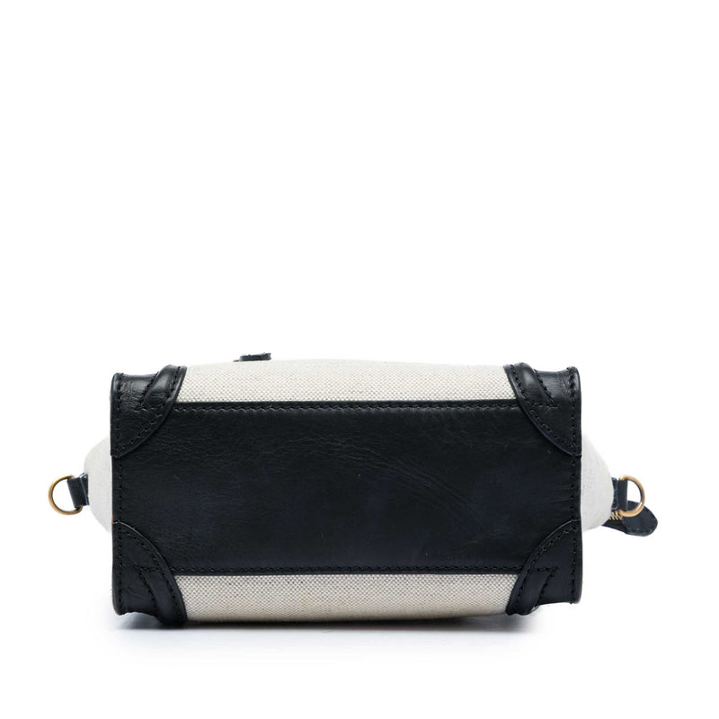 Nano Bicolor Canvas and Leather Luggage Tote - Image 3