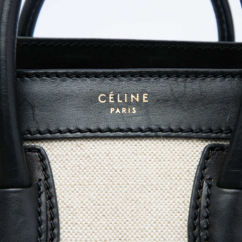 Nano Bicolor Canvas and Leather Luggage Tote - Image 5