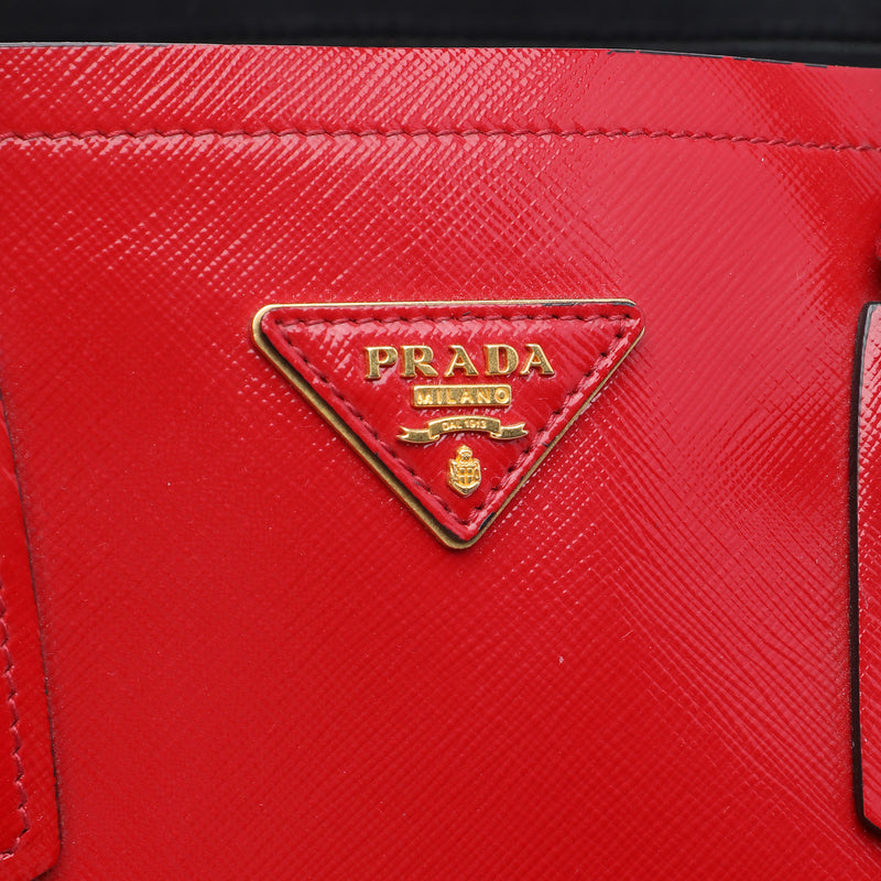 Medium Saffiano Vernice Double Satchel - Image 5