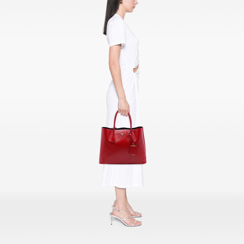 Medium Saffiano Vernice Double Satchel - Image 6
