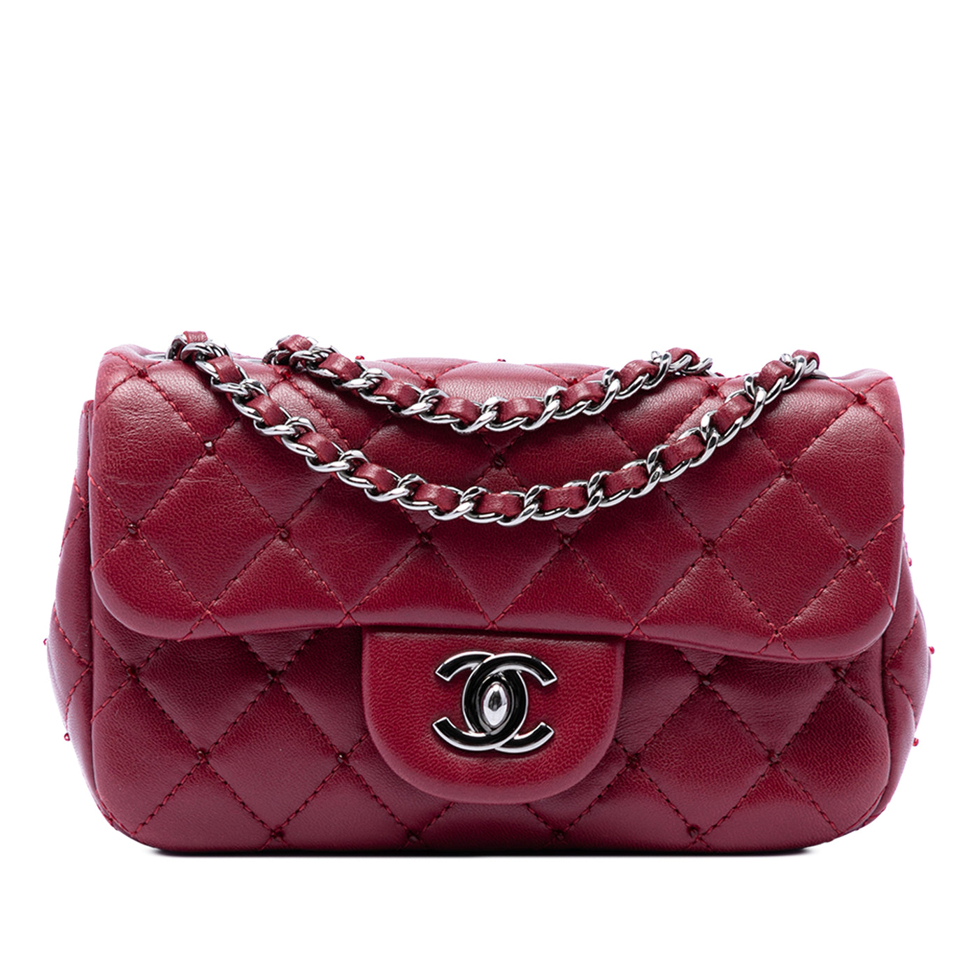 Extra Mini Rectangular Classic Lambskin Single Flap - Image 1