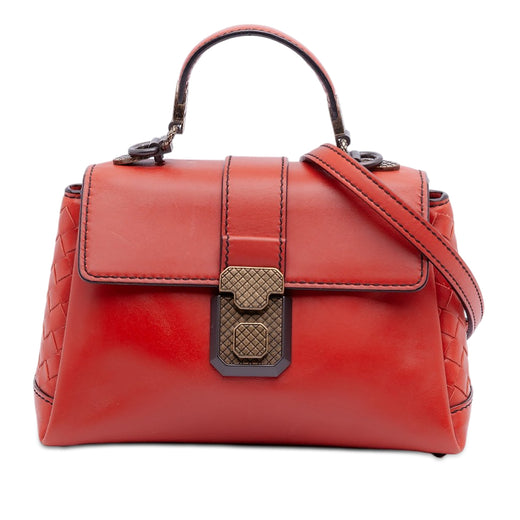 Mini Intrecciato Trimmed Nappa Piazza Top Handle Satchel - Image 1