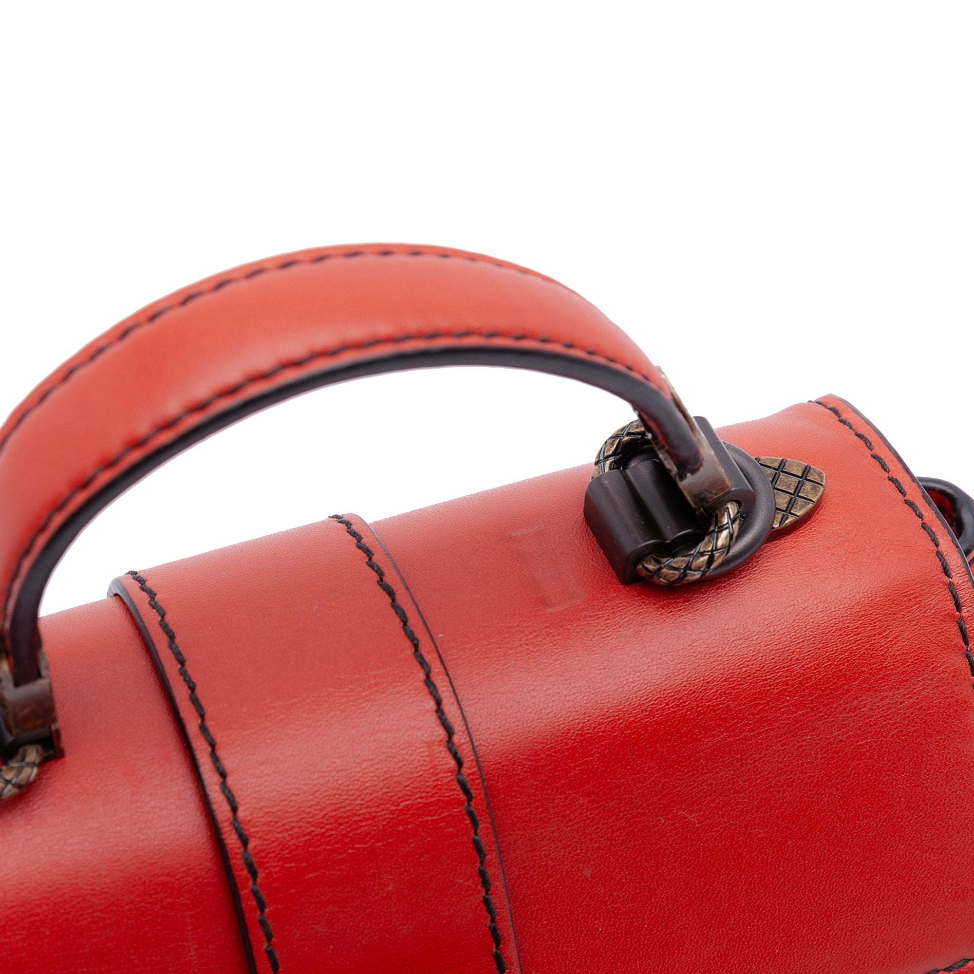 Mini Intrecciato Trimmed Nappa Piazza Top Handle Satchel - Image 8