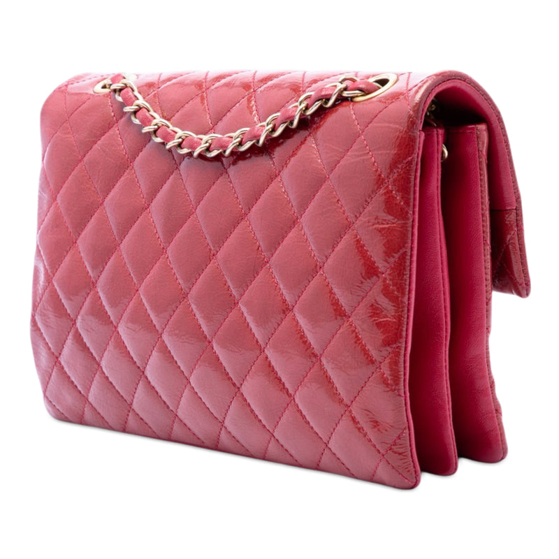 Quilted Patent Goatskin Pagoda Accordion Flap - Image 2